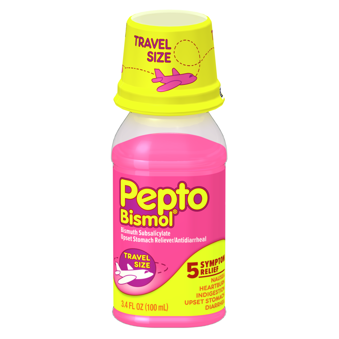Pepto Bismol Liquid For Nausea Heartburn Indigestion Upset Stomach And Diarrhea - Fast Relief For 5 Symptoms Original Flavor - 3.4oz/12pk