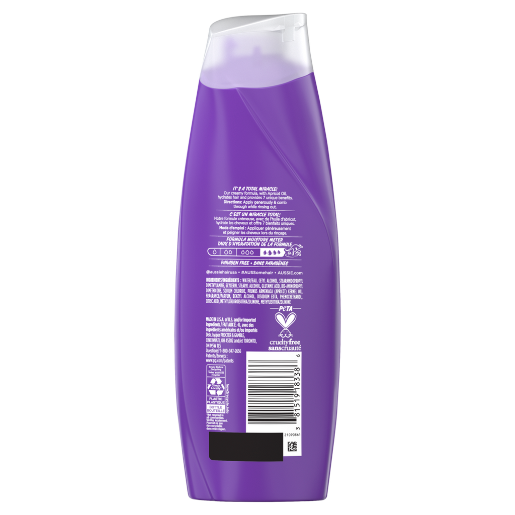 Aussie Total Miracle 7 Benefits Hair Conditioner For Damaged Hair For All Hair Types Paraben-Free - 12.1oz/6pk