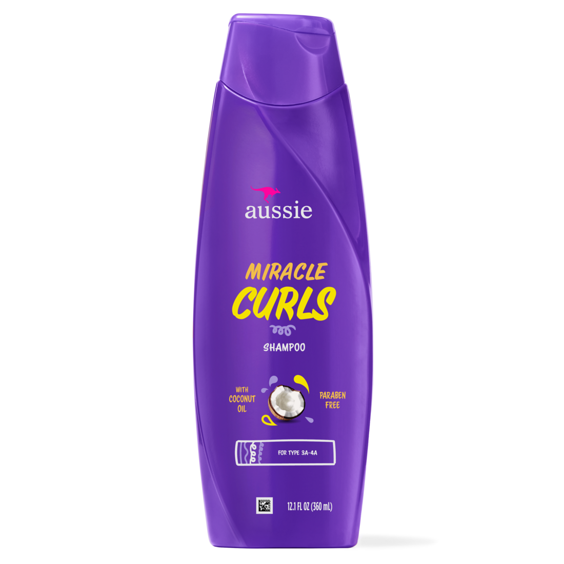 Aussie Miracle Curls Shampoo For Curly Hair With Coconut Oil Paraben Free - 12.1oz/6pk