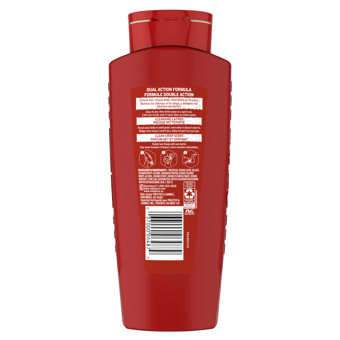 Old Spice High Endurance Hair & Body Wash For Men Crisp Scent - 18oz/4pk