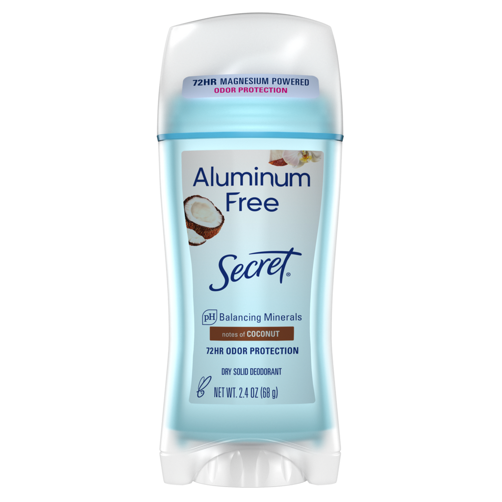 Secret Aluminum Free Deodorant For Women Dry Solid Coconut - 2.4oz/12pk
