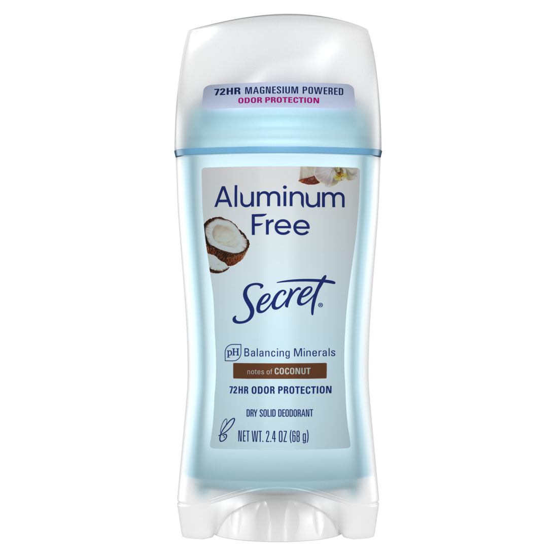 Secret Aluminum Free Deodorant For Women Dry Solid Coconut - 2.4oz/12pk