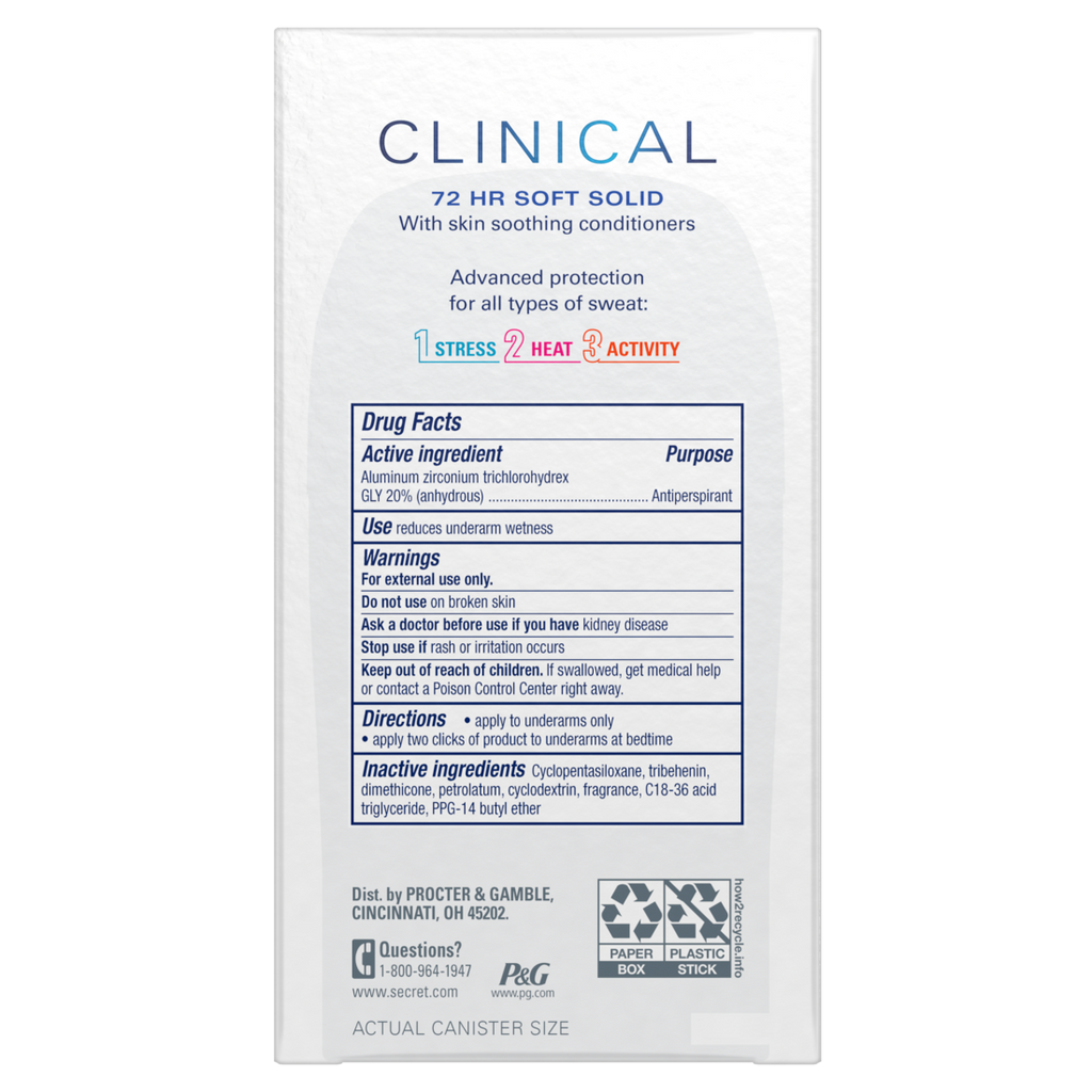 Secret Clinical Strength Soft Solid Antiperspirant And Deodorant For Women Light & Fresh - 1.6oz/12pk