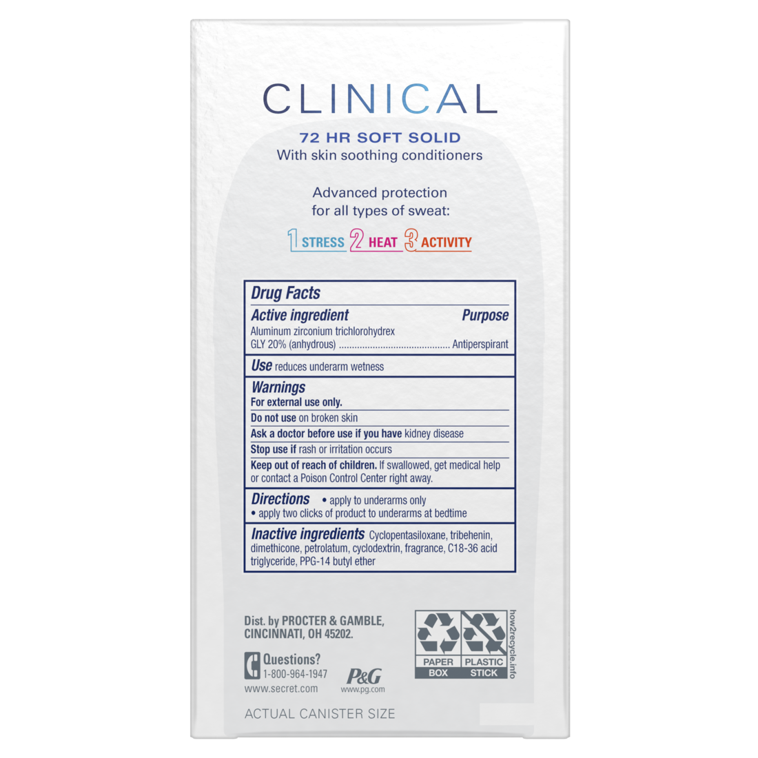 Secret Clinical Strength Soft Solid Antiperspirant And Deodorant For Women Light & Fresh - 1.6oz/12pk