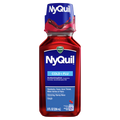 Vicks Nyquil Cherry Cold & Flu Relief Liquid Over-The-Counter Medicine Powerful Multi-Symptom Nighttime Relief For Headache Fever Sore Throat Minor Aches And Pains Sneezing Runny Nose And Cough Cherry Flavored - 8oz/12pk