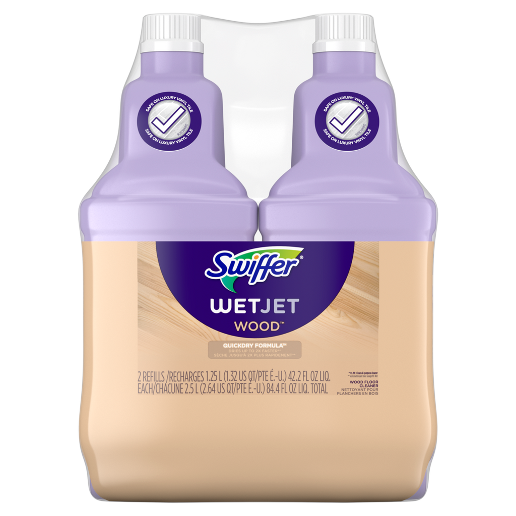 Swiffer WetJet Spray Mop Quickdry Formula Liquid Wood Floor Cleaner Refill Assembled In The Usa 2-Pack - (2x42.2)oz/3pk