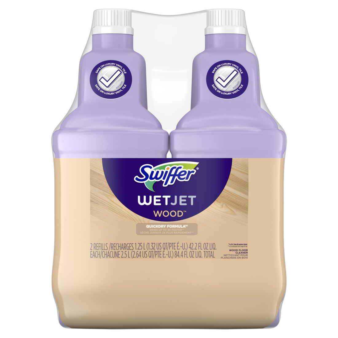 Swiffer WetJet Spray Mop Quickdry Formula Liquid Wood Floor Cleaner Refill Assembled In The Usa 2-Pack - (2x42.2)oz/3pk
