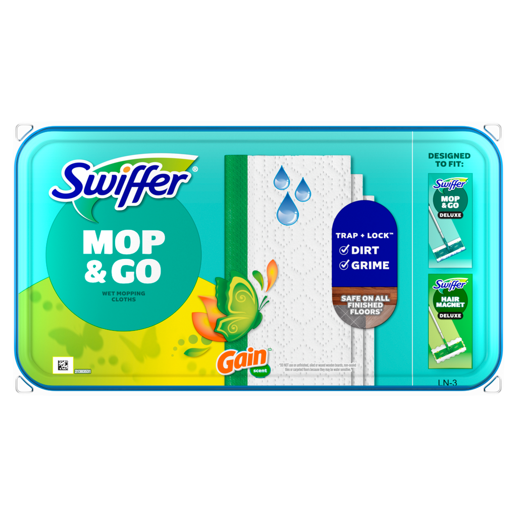Swiffer Sweep + Mop Wet Pads Refill Floor Cleaner Cleaning Cloths Gain - 24ct/6pk