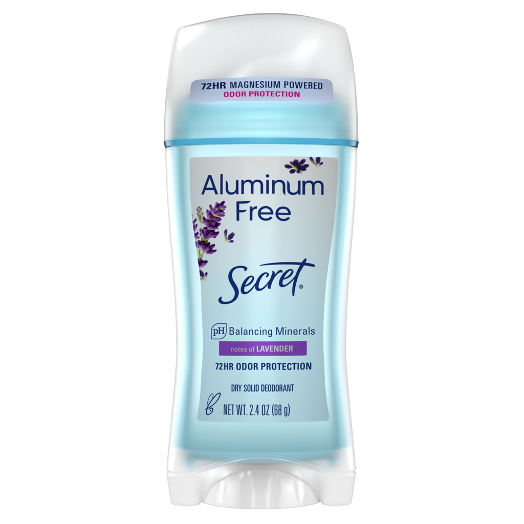 Secret Aluminum Free Deodorant For Women Dry Solid Lavender - 2.4oz/12pk