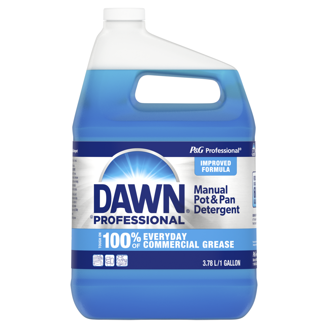 Dawn Professional Manual Pot And Pan Detergent Dish Soap Liquid Concentrate 1 Gallon - 128oz/4pk