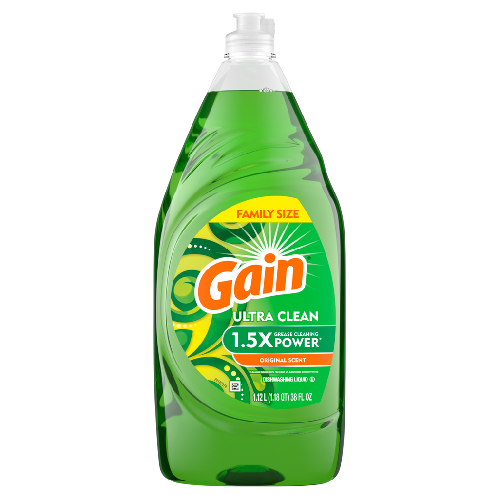 Gain Ultra Liquid Dish Soap Dishwashing Liquid Bleach Alternative Honey Berry Hula - 38oz/8pk