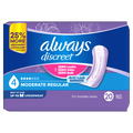 Always Discreet Adult Incontinence Pads For Women Moderate Absorbency Regular Length Postpartum Pads Size 4 - 20ct/3pk