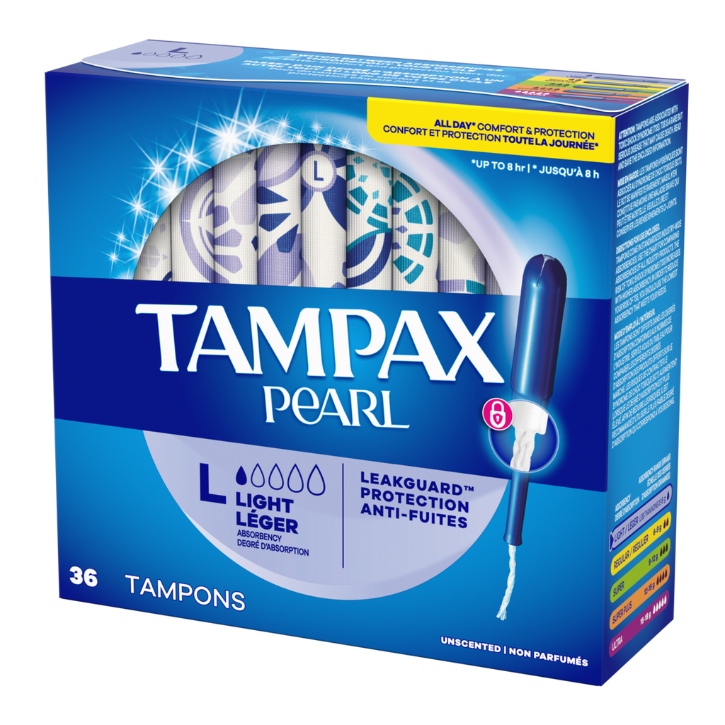 Tampax Pearl Tampons With Leakguard Braid Light Absorbency Unscented - 36ct/12pk