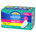 Always Ultra Thin Feminine Pads With Wings For Women Size 1 Regular Absorbency Unscented - 22ct/6pk