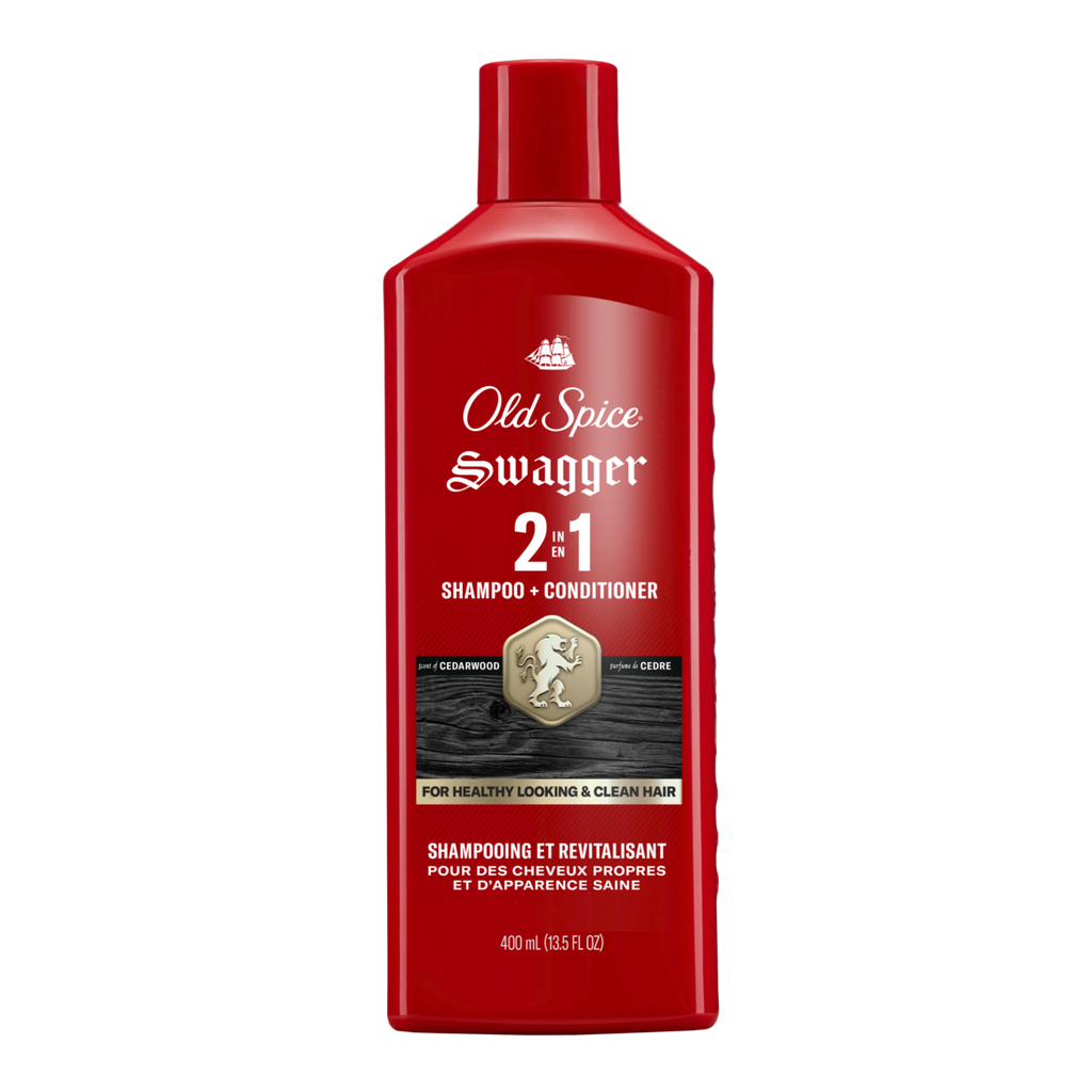Old Spice Swagger 2-in-1 Shampoo & Conditioner For Men Healthier Fuller More Moisturized Looking Hair - 13.5oz/6pk