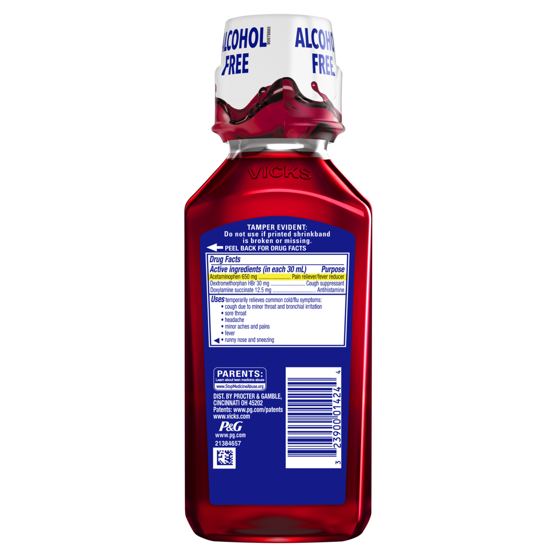 Vicks Nyquil Cold & Flu Relief Liquid Over-The-Counter Medicine Powerful Multi-Symptom Nighttime Relief For Headache Fever Sore Throat Minor Aches And Pains Sneezing Runny Nose And Cough - 8oz/12pk