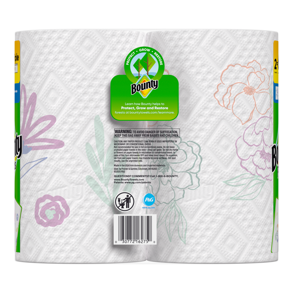 Bounty Paper Towels Select-A-Size Print 2 Triple Rolls 123 Sheets Per Roll - 2ct/6pk