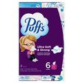 Puffs Ultra Soft Facial Tissuess 6 Mega Cubes 72 Facial Tissues Per Box - 432ct/4pk