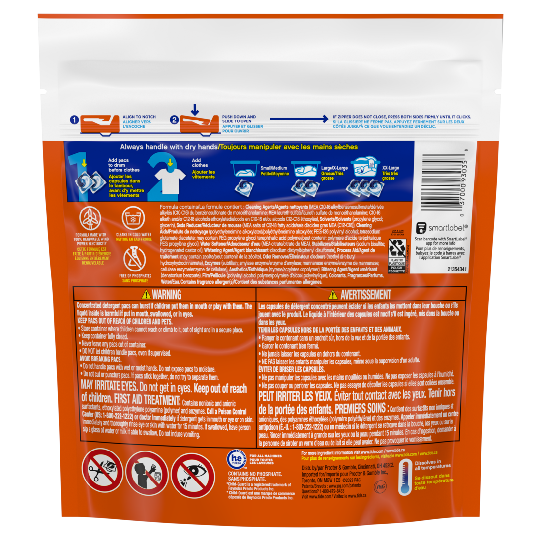Tide Pods Laundry Detergent Original Scent 3-in-1 Stain Remover Odor Fighter Color Protector Concentrated Laundry Soap Pacs - 16ct/6pk