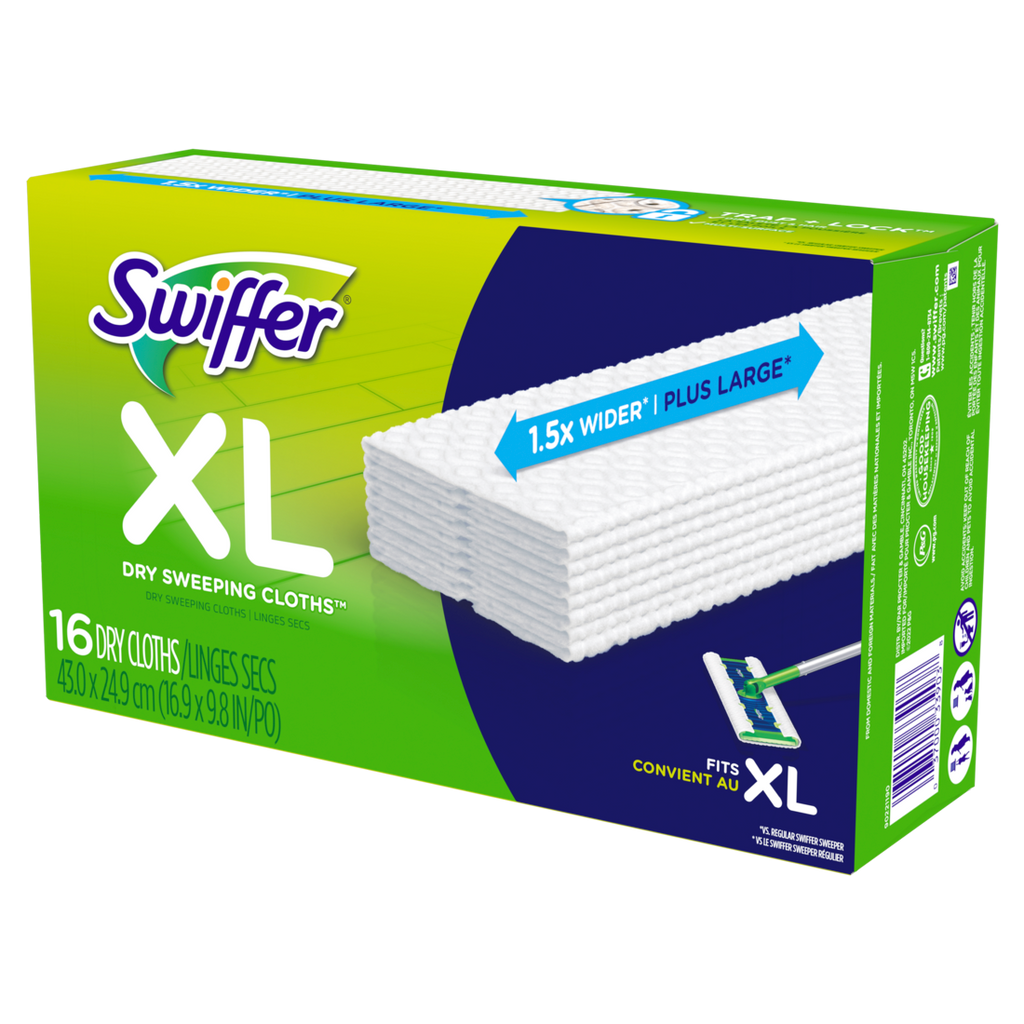 Swiffer Sweep + Mop Xl Dry Pads Refill Floor Cleaner Cleaning Cloths Unscented - 16ct/4pk