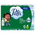 Puffs Plus Lotion Facial Tissue 6 Mega Cubes 72 Tissues Per Box - 432ct/4pk