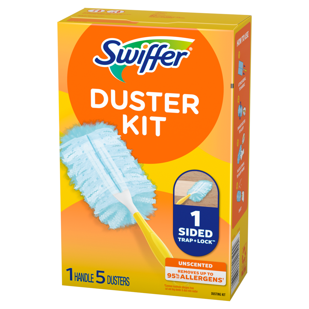 Swiffer Dusters Cleaning Kit Feather Duster Alternative Unscented Includes 1 Handle + 5 Refills - 1kit/6pk