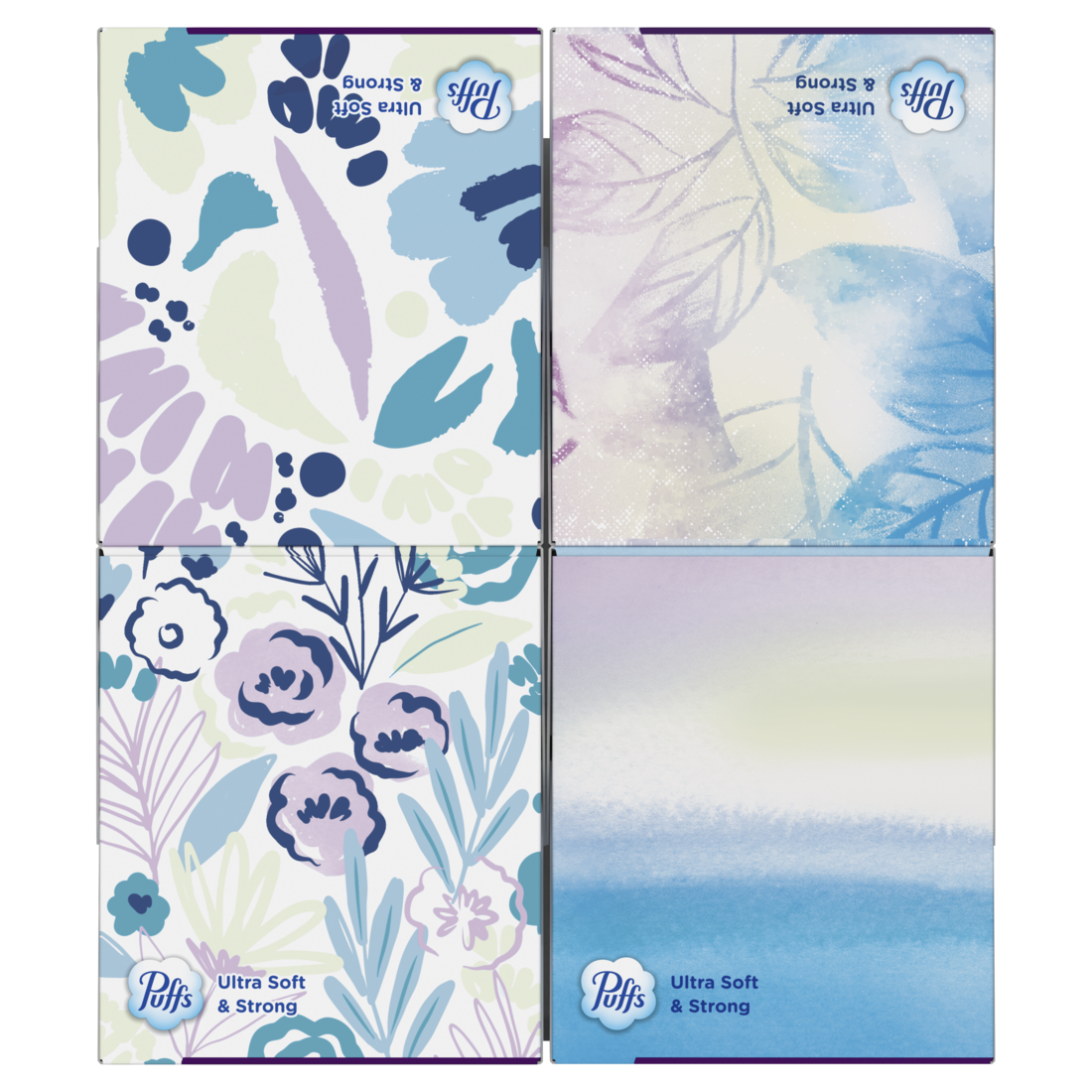 Puffs Ultra Soft Facial Tissues 4 Mega Cube Box 72 Facial Tissues Per Box - 288ct/6pk