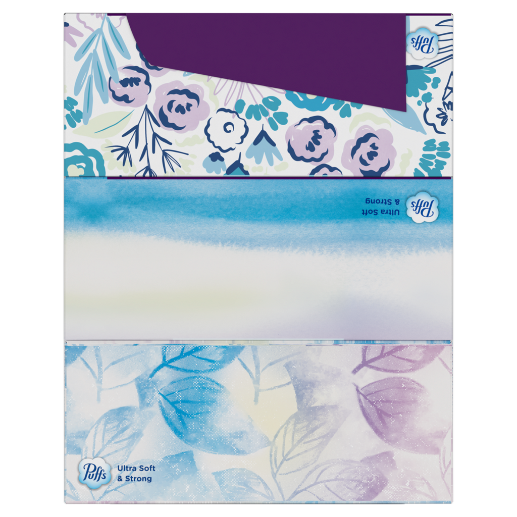 Puffs Ultra Soft Facial Tissues 3 Family Size Boxes 124 Facial Tissues Per Box - 372ct/8pk