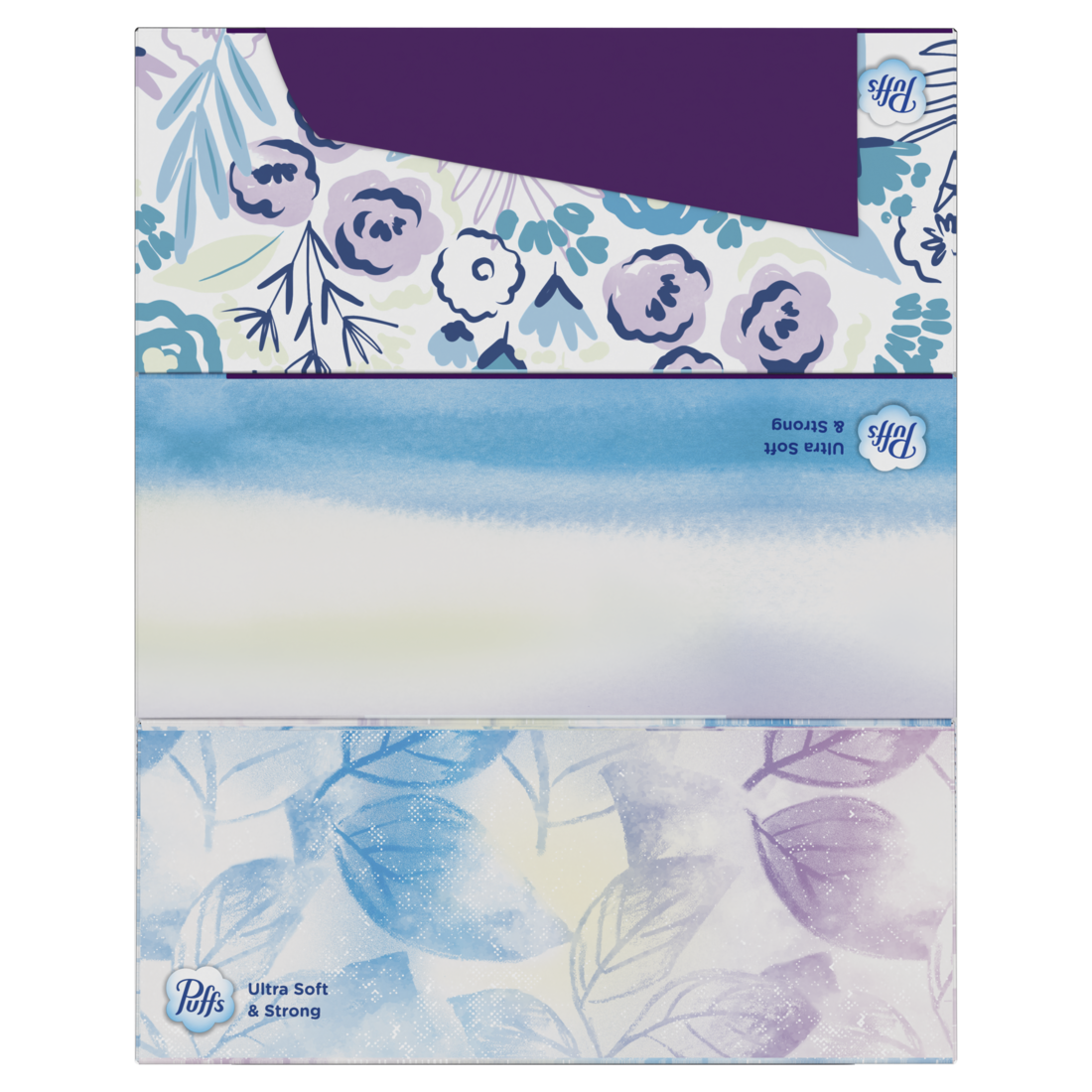 Puffs Ultra Soft Facial Tissues 3 Family Size Boxes 124 Facial Tissues Per Box - 372ct/8pk