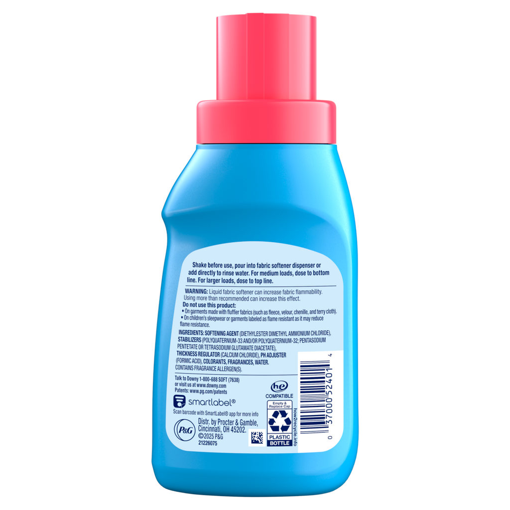 Downy Soft 2-in-1 Soft And Fresh Liquid Fabric Softener April Fresh 12 Loads Fabric Conditioner Liquid Provides Softness And Freshness For Fabrics - 10oz/12pk