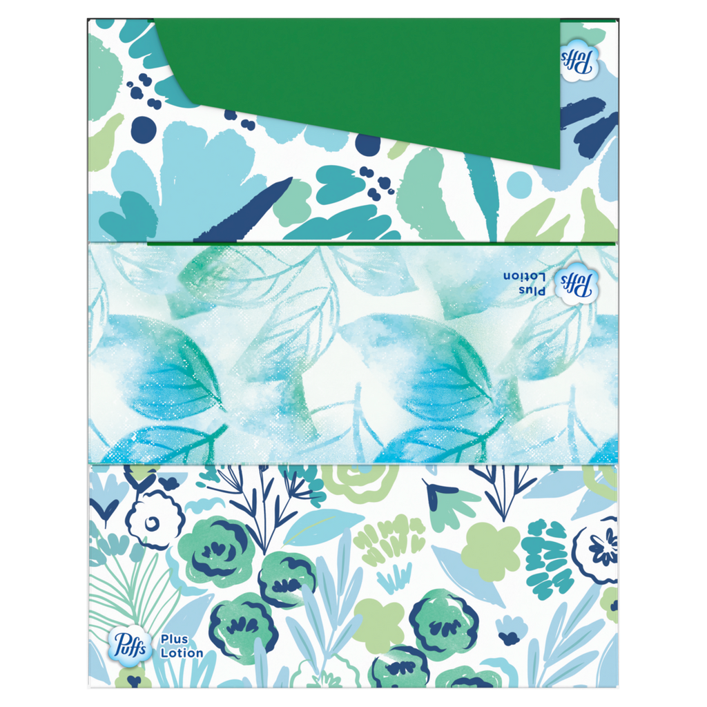 Puffs Plus Lotion Facial Tissue 3 Family Boxes 124 Tissues Per Box - 372ct/8pk