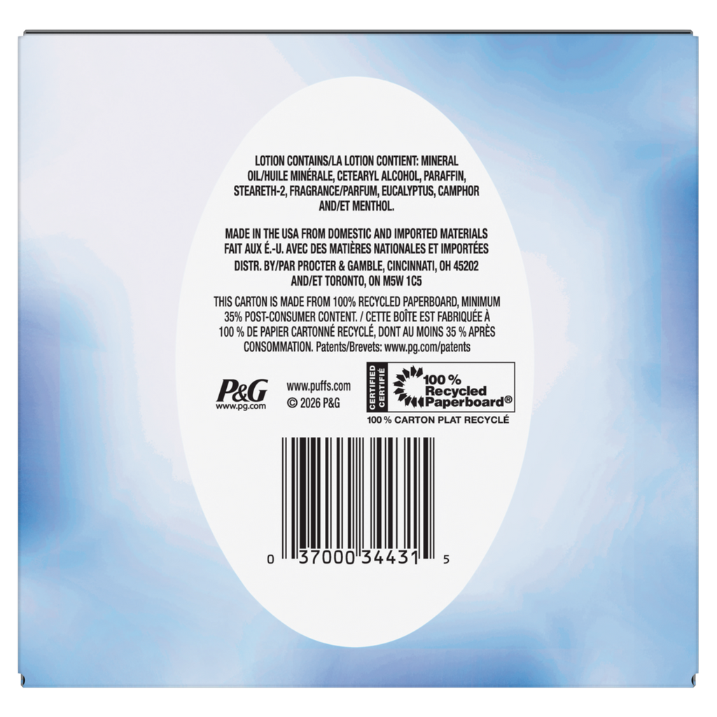 Puffs Plus Lotion With The Scent Of Vick's Facial Tissues 1 Cube 48 Tissues Per Box - 48ct/24pk