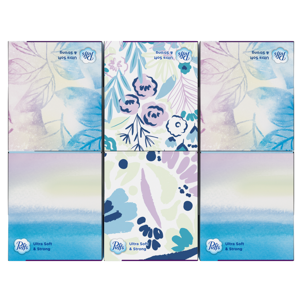 Puffs Ultra Soft Facial Tissues 6 Mega Cube Box 72 Facial Tissues Per Box - 432ct/4pk