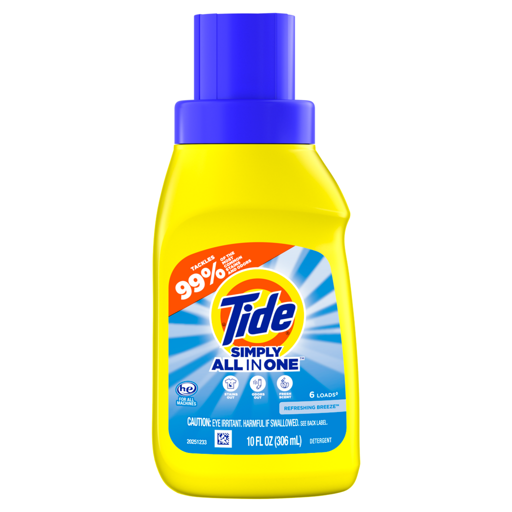 Tide Simply All-In-One Liquid Laundry Detergent Refreshing Breeze Scent 6 Loads - 10oz/12pk