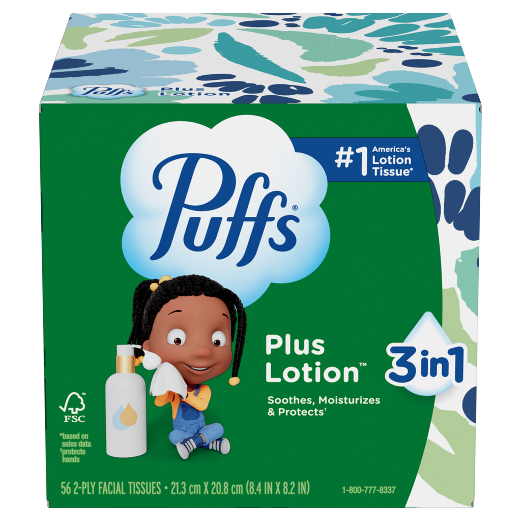 Puffs Plus Lotion Facial Tissue 1 Cube 56 Tissues Per Box - 56ct/24pk