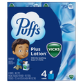 Puffs Plus Lotion With The Scent Of Vicks Facial Tissues 4 Cubes 48 Tissues Per Box - 192ct/6pk