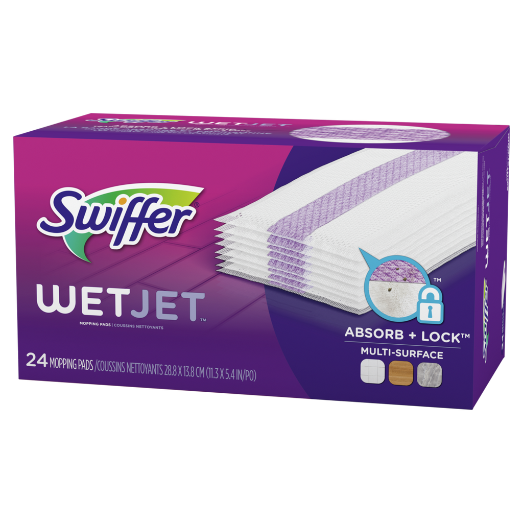 Swiffer Wet Jet Mop Cleaning Pads Refill Floor Cleaner For Mopping Wood Laminate Tile - 24ct/4pk