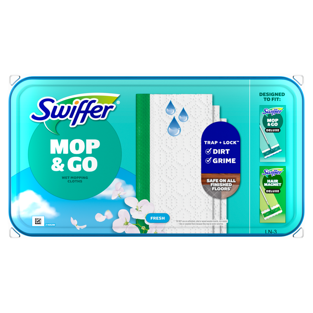 Swiffer Sweep + Mop Wet Pads Refill Floor Cleaner Cleaning Cloths Fresh - 24ct/6pk