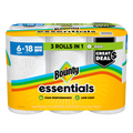 Bounty Paper Towels Essentials Select-A-Size 6 Triple Rolls White 162 Sheets Per Roll - 6ct/1pk