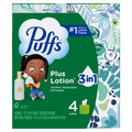 Puffs Plus Lotion Facial Tissue 4 Mega Cube Boxes 72 Tissues Per Box - 288ct/6pk