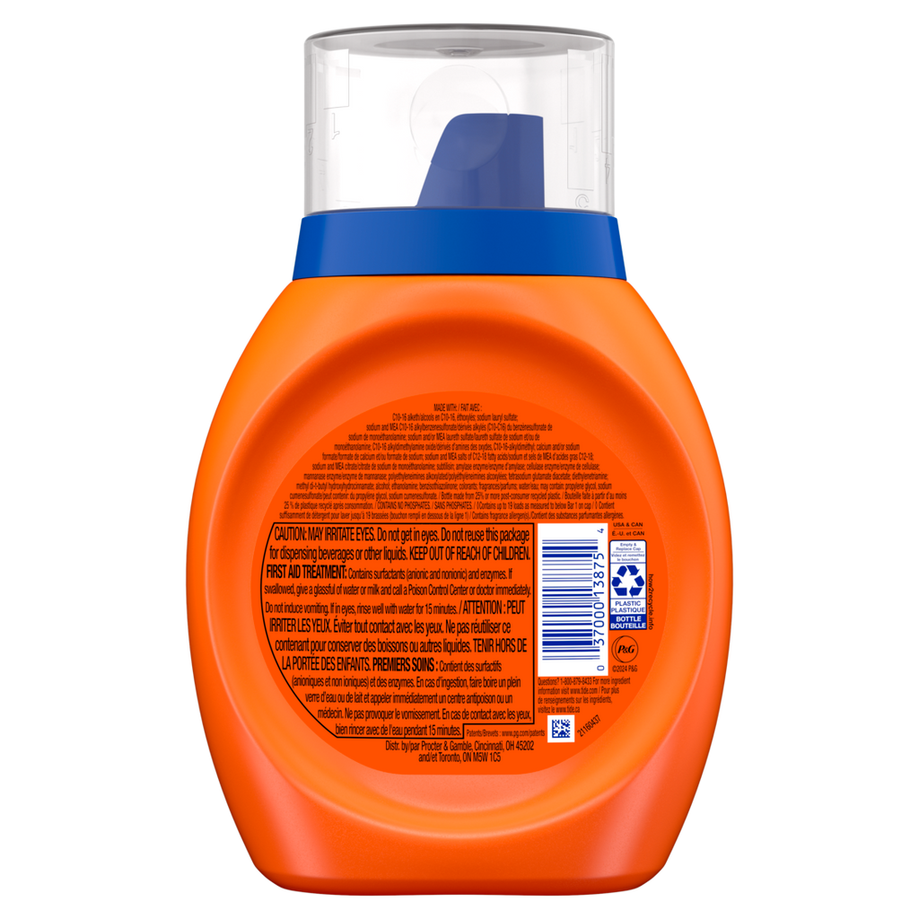 Tide Laundry Detergent Liquid Original Scent 19 Loads Works On 100% Of Common Stains - 25oz/6pk