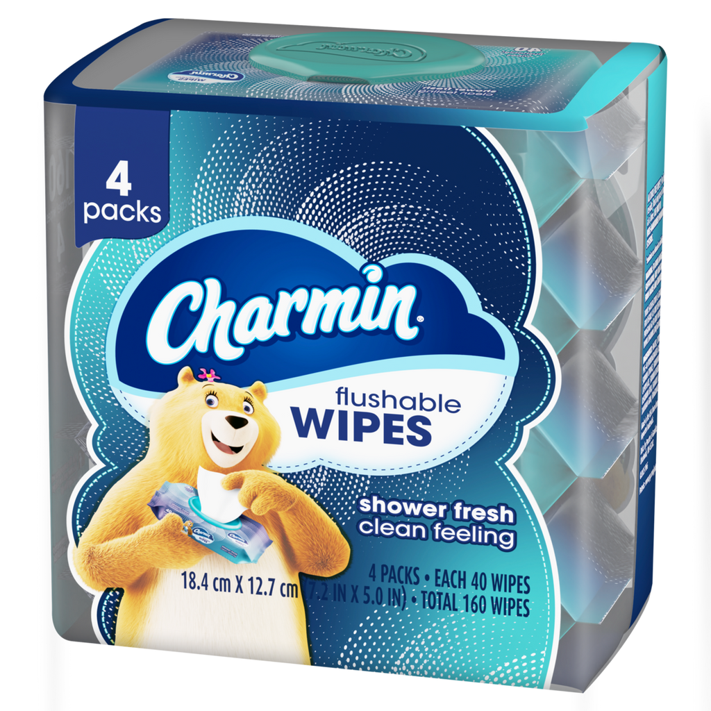 Charmin Wet Wipes Flushable 4 Packs 40 Wipes Per Pack 160 Total Wipes - 160ct/6pk