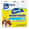 Charmin Essentials Soft Toilet Paper 12 Mega Rolls 330 Sheets Per Roll - 12ct/4pk