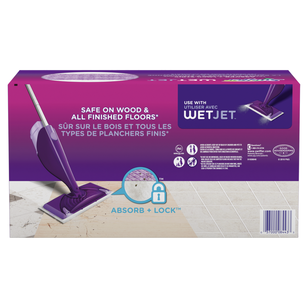 Swiffer Wet Jet Mop Cleaning Pads Refill Floor Cleaner For Mopping Wood Laminate Tile - 24ct/4pk