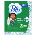 Puffs Plus Lotion Facial Tissue 3 Family Boxes 124 Tissues Per Box - 372ct/8pk