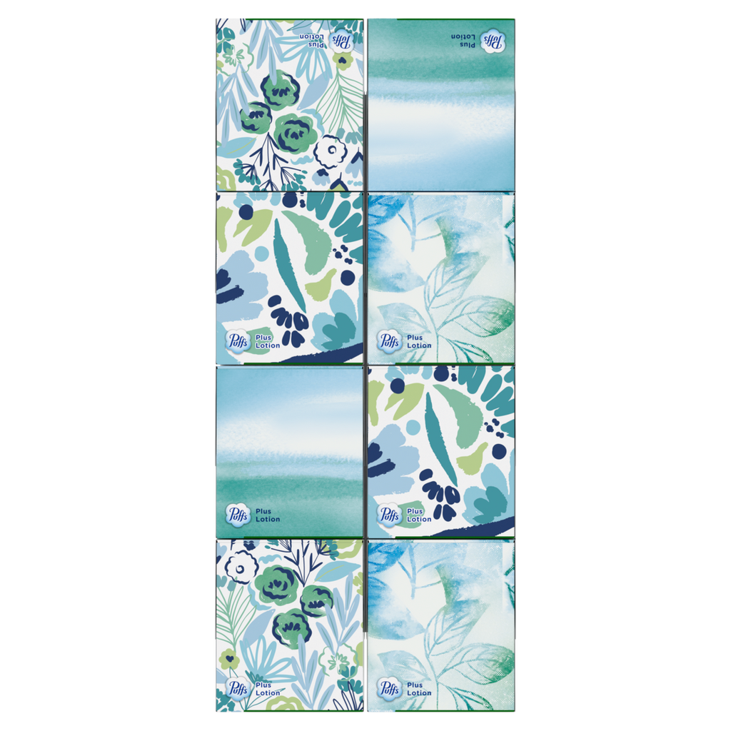 Puffs Plus Lotion Facial Tissue 8 Mega Cubes 72 Tissues Per Box - 576ct/3pk