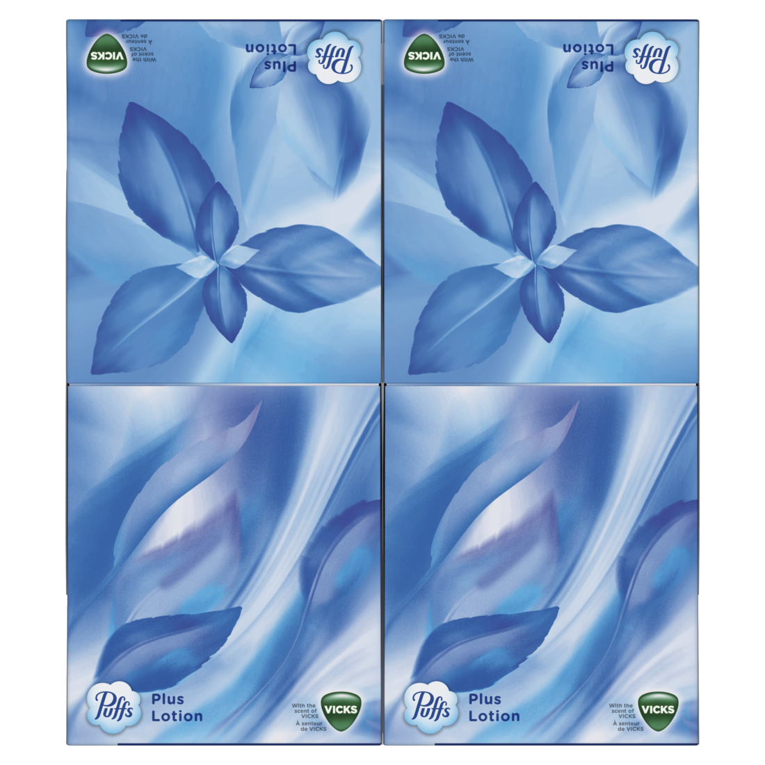 Puffs Plus Lotion With The Scent Of Vicks Facial Tissues 4 Cubes 48 Tissues Per Box - 192ct/6pk