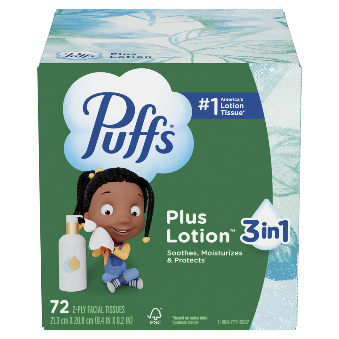 Puffs Plus Lotion Facial Tissue 1 Mega Cube 72 Tissues Per Box - 72ct/24pk