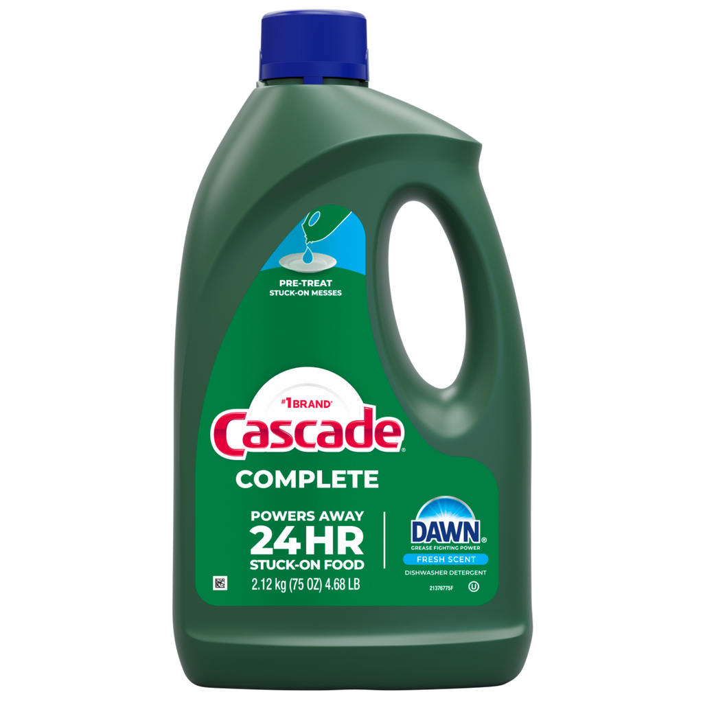 Cascade Complete Dishwasher Detergent Liquid Gel Dish Detergent Dishwasher Soap Fresh - 75oz/6pk