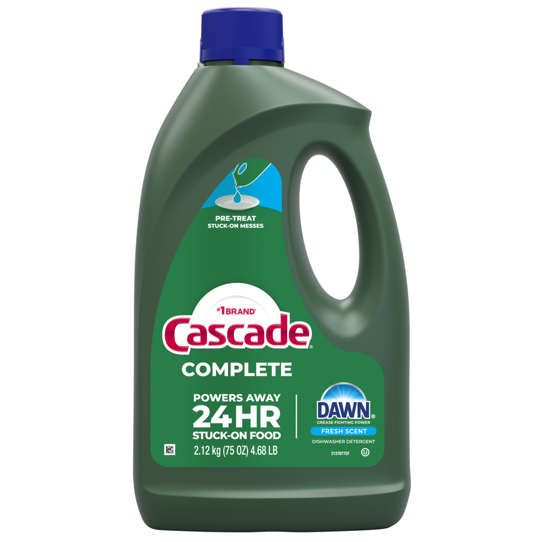 Cascade Complete Dishwasher Detergent Liquid Gel Dish Detergent Dishwasher Soap Fresh - 75oz/6pk